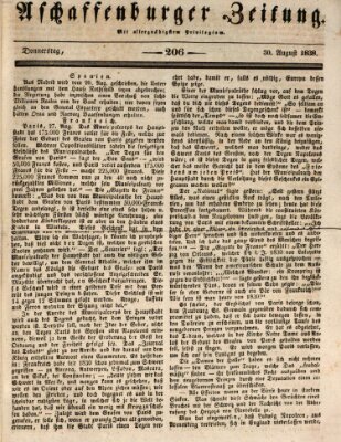 Aschaffenburger Zeitung Donnerstag 30. August 1838