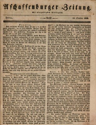 Aschaffenburger Zeitung Freitag 12. Oktober 1838