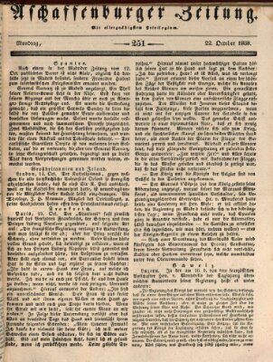 Aschaffenburger Zeitung Montag 22. Oktober 1838