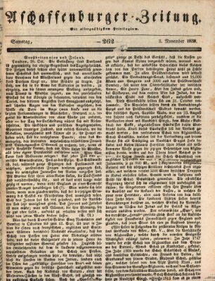 Aschaffenburger Zeitung Samstag 3. November 1838