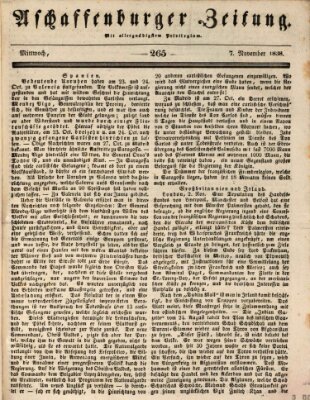 Aschaffenburger Zeitung Mittwoch 7. November 1838