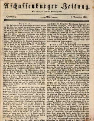 Aschaffenburger Zeitung Donnerstag 8. November 1838