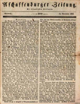 Aschaffenburger Zeitung Mittwoch 14. November 1838