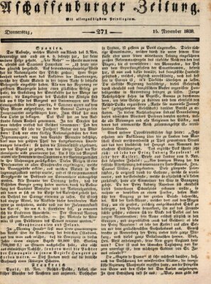 Aschaffenburger Zeitung Donnerstag 15. November 1838