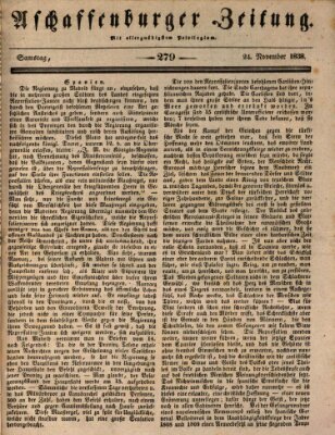 Aschaffenburger Zeitung Samstag 24. November 1838