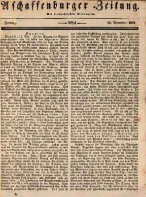 Aschaffenburger Zeitung Freitag 30. November 1838