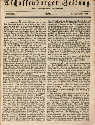 Aschaffenburger Zeitung Montag 3. Dezember 1838