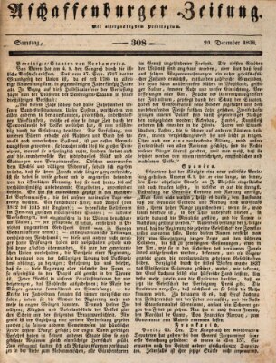 Aschaffenburger Zeitung Samstag 29. Dezember 1838