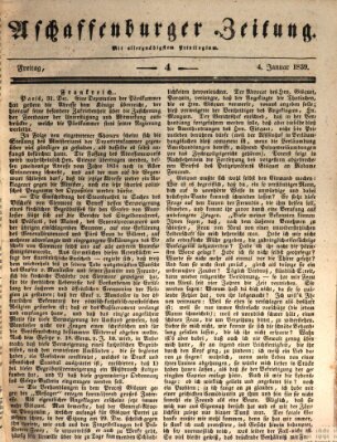 Aschaffenburger Zeitung Freitag 4. Januar 1839