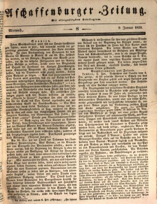 Aschaffenburger Zeitung Mittwoch 9. Januar 1839