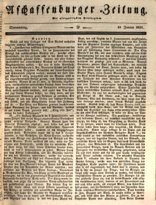 Aschaffenburger Zeitung Donnerstag 10. Januar 1839