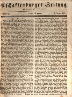 Aschaffenburger Zeitung Mittwoch 16. Januar 1839