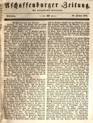 Aschaffenburger Zeitung Dienstag 22. Januar 1839