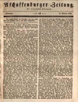 Aschaffenburger Zeitung Dienstag 19. Februar 1839