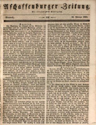 Aschaffenburger Zeitung Mittwoch 20. Februar 1839