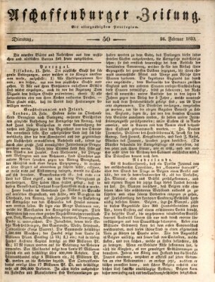 Aschaffenburger Zeitung Dienstag 26. Februar 1839