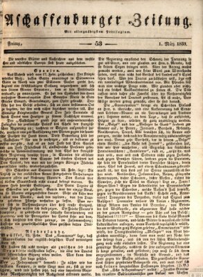 Aschaffenburger Zeitung Freitag 1. März 1839