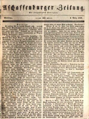 Aschaffenburger Zeitung Montag 4. März 1839