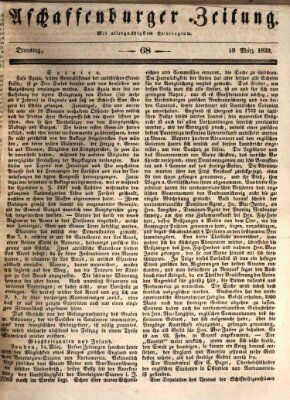 Aschaffenburger Zeitung Dienstag 19. März 1839