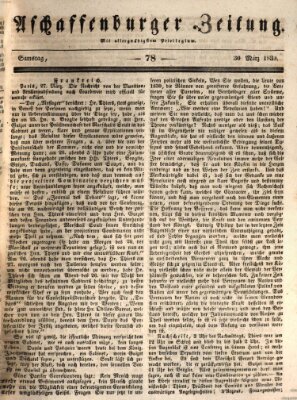 Aschaffenburger Zeitung Samstag 30. März 1839