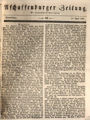 Aschaffenburger Zeitung Donnerstag 11. April 1839