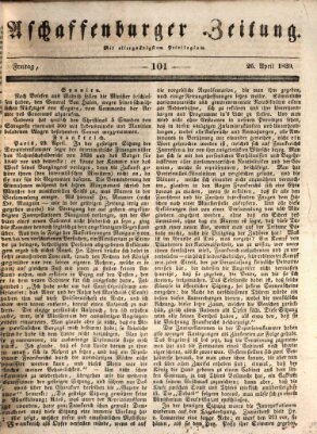 Aschaffenburger Zeitung Freitag 26. April 1839