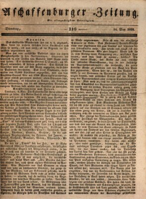 Aschaffenburger Zeitung Dienstag 14. Mai 1839