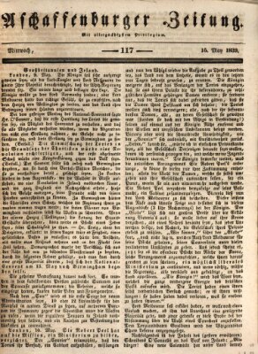 Aschaffenburger Zeitung Mittwoch 15. Mai 1839