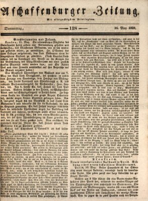 Aschaffenburger Zeitung Donnerstag 16. Mai 1839