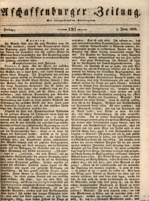 Aschaffenburger Zeitung Freitag 7. Juni 1839