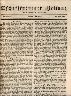 Aschaffenburger Zeitung Donnerstag 13. Juni 1839