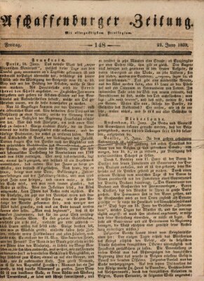 Aschaffenburger Zeitung Freitag 21. Juni 1839