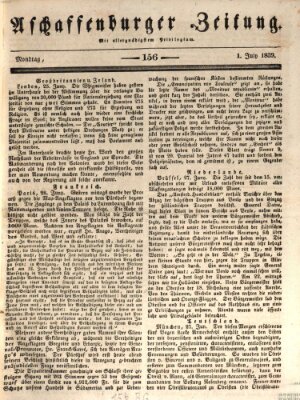 Aschaffenburger Zeitung Montag 1. Juli 1839