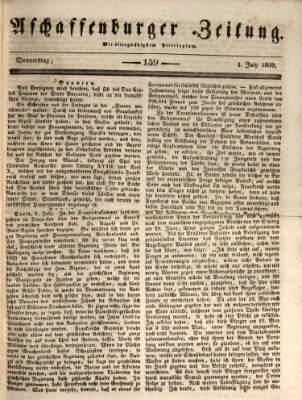 Aschaffenburger Zeitung Donnerstag 4. Juli 1839