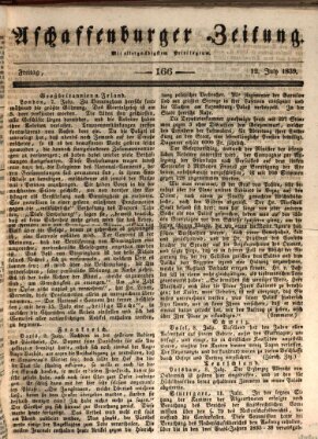 Aschaffenburger Zeitung Freitag 12. Juli 1839