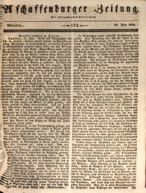 Aschaffenburger Zeitung Montag 22. Juli 1839