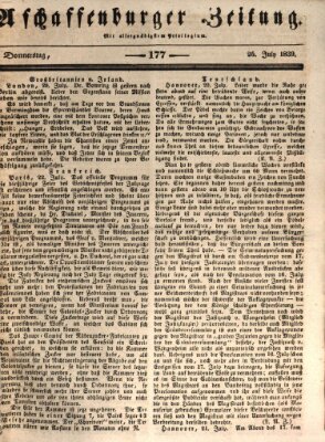 Aschaffenburger Zeitung Donnerstag 25. Juli 1839