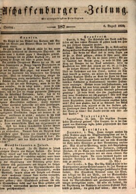 Aschaffenburger Zeitung Dienstag 6. August 1839