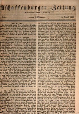 Aschaffenburger Zeitung Freitag 16. August 1839