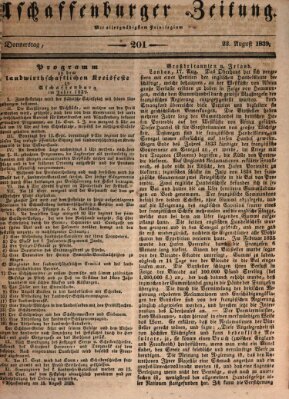 Aschaffenburger Zeitung Donnerstag 22. August 1839