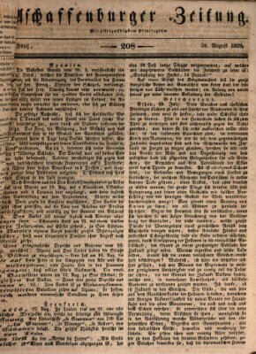 Aschaffenburger Zeitung Freitag 30. August 1839