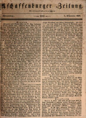 Aschaffenburger Zeitung Donnerstag 5. September 1839