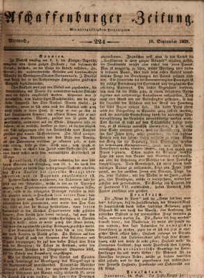 Aschaffenburger Zeitung Mittwoch 18. September 1839