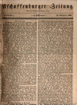 Aschaffenburger Zeitung Donnerstag 19. September 1839