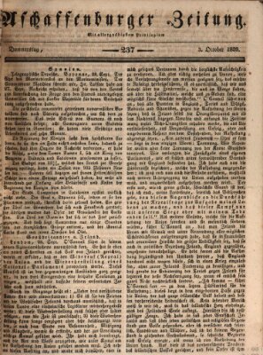 Aschaffenburger Zeitung Donnerstag 3. Oktober 1839