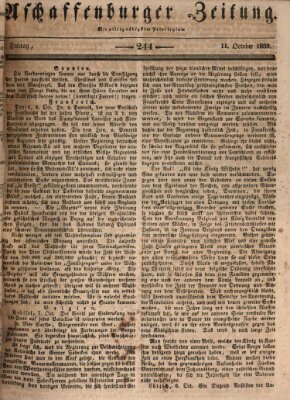 Aschaffenburger Zeitung Freitag 11. Oktober 1839