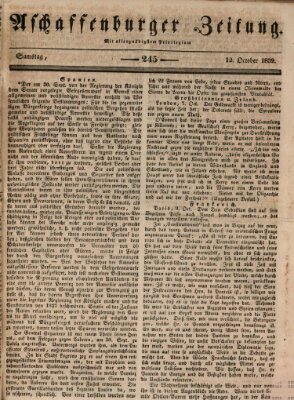 Aschaffenburger Zeitung Samstag 12. Oktober 1839