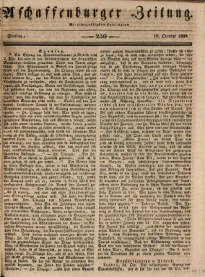 Aschaffenburger Zeitung Freitag 18. Oktober 1839