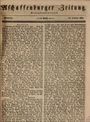 Aschaffenburger Zeitung Mittwoch 23. Oktober 1839