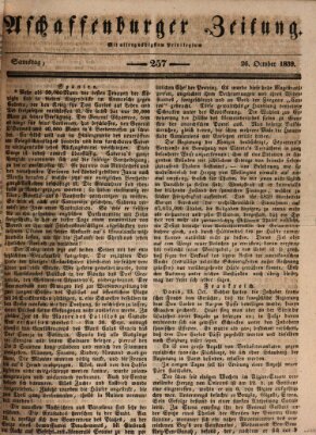 Aschaffenburger Zeitung Samstag 26. Oktober 1839